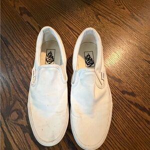 Vans White Classic Slip-On Canvas Loafers